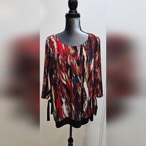 1X KAREN KANE ABSTRACT PRINT BLOUSE